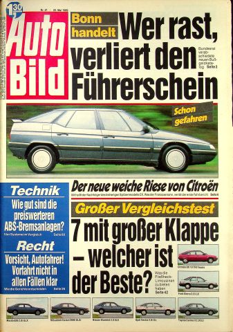 Deckblatt Auto Bild (21/1989)